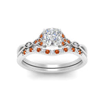 Load image into Gallery viewer, celtic-knot-split-cushion-cut-orange-sapphire-engagement-ring-in-white-gold-FD9609CUGSAOR-NL-WG
