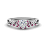 Load image into Gallery viewer, celtic-knot-split-cushion-cut-pink-sapphire-engagement-ring-in-white-gold-FD9609CUGSADRPI-NL-WG