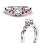 Load image into Gallery viewer, celtic-knot-split-cushion-cut-pink-sapphire-engagement-ring-in-white-gold-FD9609CUGSADRPI-NL-WG
