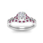 Load image into Gallery viewer, celtic-knot-split-cushion-cut-pink-sapphire-engagement-ring-in-white-gold-FD9609CUGSADRPI-NL-WG
