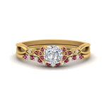 Load image into Gallery viewer, celtic-knot-split-cushion-cut-pink-sapphire-engagement-ring-in-yellow-gold-FD9609CUGSADRPI-NL-YG
