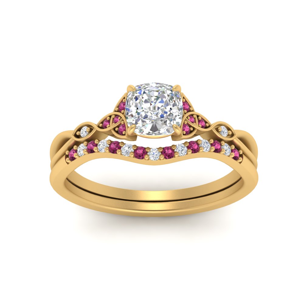 celtic-knot-split-cushion-cut-pink-sapphire-engagement-ring-in-yellow-gold-FD9609CUGSADRPI-NL-YG
