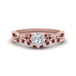 Load image into Gallery viewer, celtic-knot-split-cushion-cut-ruby-engagement-ring-in-rose-gold-FD9609CUGRUDR-NL-RG