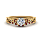 Load image into Gallery viewer, celtic-knot-split-cushion-cut-ruby-engagement-ring-in-yellow-gold-FD9609CUGRUDR-NL-YG