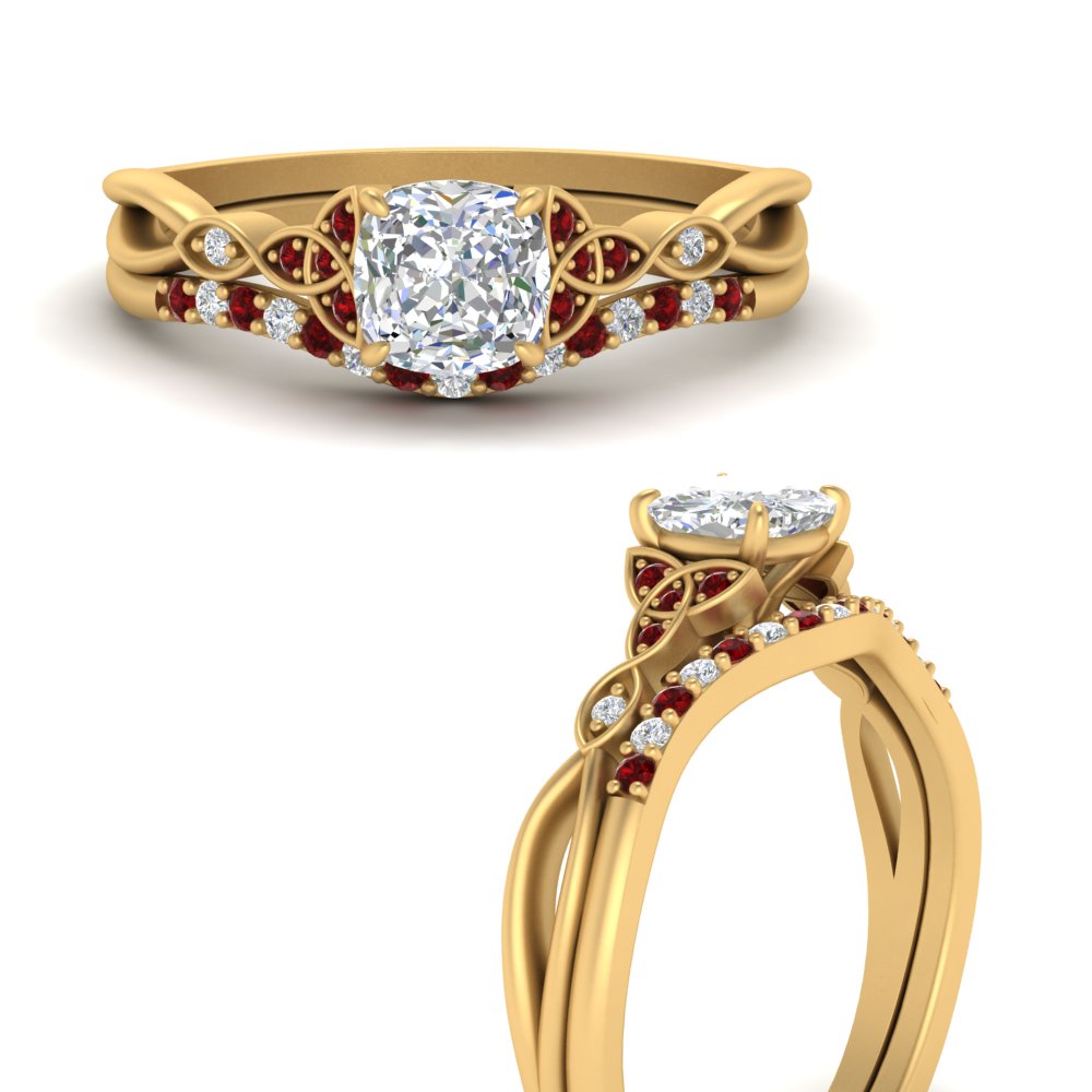 celtic-knot-split-cushion-cut-ruby-engagement-ring-in-yellow-gold-FD9609CUGRUDR-NL-YG
