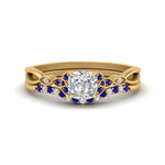 Load image into Gallery viewer, celtic-knot-split-cushion-cut-sapphire-engagement-ring-in-yellow-gold-FD9609CUGSABL-NL-YG
