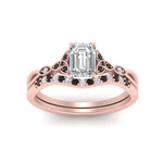 Load image into Gallery viewer, celtic-knot-split-emerald-cut-black-diamond-engagement-ring-in-rose-gold-FD9609EMGBLACK-NL-RG
