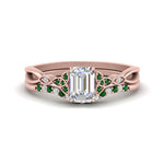 Load image into Gallery viewer, celtic-knot-split-emerald-cut-emerald-engagement-ring-in-rose-gold-FD9609EMGEMGR-NL-RG
