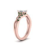 Load image into Gallery viewer, celtic-knot-split-emerald-cut-emerald-engagement-ring-in-rose-gold-FD9609EMGEMGR-NL-RG
