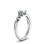 Load image into Gallery viewer, celtic-knot-split-emerald-cut-emerald-engagement-ring-in-white-gold-FD9609EMGEMGR-NL-WG
