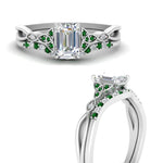 Load image into Gallery viewer, celtic-knot-split-emerald-cut-emerald-engagement-ring-in-white-gold-FD9609EMGEMGR-NL-WG
