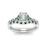 Load image into Gallery viewer, celtic-knot-split-emerald-cut-emerald-engagement-ring-in-white-gold-FD9609EMGEMGR-NL-WG
