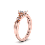 Load image into Gallery viewer, celtic-knot-split-emerald-cut-orange-sapphire-engagement-ring-in-rose-gold-FD9609EMGSAOR-NL-RG
