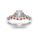 Load image into Gallery viewer, celtic-knot-split-emerald-cut-orange-sapphire-engagement-ring-in-white-gold-FD9609EMGSAOR-NL-WG
