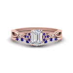 Load image into Gallery viewer, celtic-knot-split-emerald-cut-sapphire-engagement-ring-in-rose-gold-FD9609EMGSABL-NL-RG
