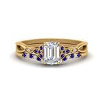 Load image into Gallery viewer, celtic-knot-split-emerald-cut-sapphire-engagement-ring-in-yellow-gold-FD9609EMGSABL-NL-YG
