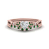 Load image into Gallery viewer, celtic-knot-split-heart-shaped-emerald-engagement-ring-in-rose-gold-FD9609HTGEMGR-NL-RG