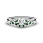 Load image into Gallery viewer, celtic-knot-split-heart-shaped-emerald-engagement-ring-in-white-gold-FD9609HTGEMGR-NL-WG
