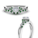 Load image into Gallery viewer, celtic-knot-split-heart-shaped-emerald-engagement-ring-in-white-gold-FD9609HTGEMGR-NL-WG
