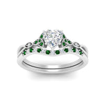 Load image into Gallery viewer, celtic-knot-split-heart-shaped-emerald-engagement-ring-in-white-gold-FD9609HTGEMGR-NL-WG
