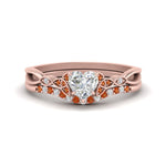 Load image into Gallery viewer, celtic-knot-split-heart-shaped-orange-sapphire-engagement-ring-in-rose-gold-FD9609HTGSAOR-NL-RG
