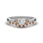 Load image into Gallery viewer, celtic-knot-split-heart-shaped-orange-sapphire-engagement-ring-in-white-gold-FD9609HTGSAOR-NL-WG
