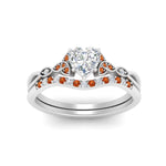Load image into Gallery viewer, celtic-knot-split-heart-shaped-orange-sapphire-engagement-ring-in-white-gold-FD9609HTGSAOR-NL-WG
