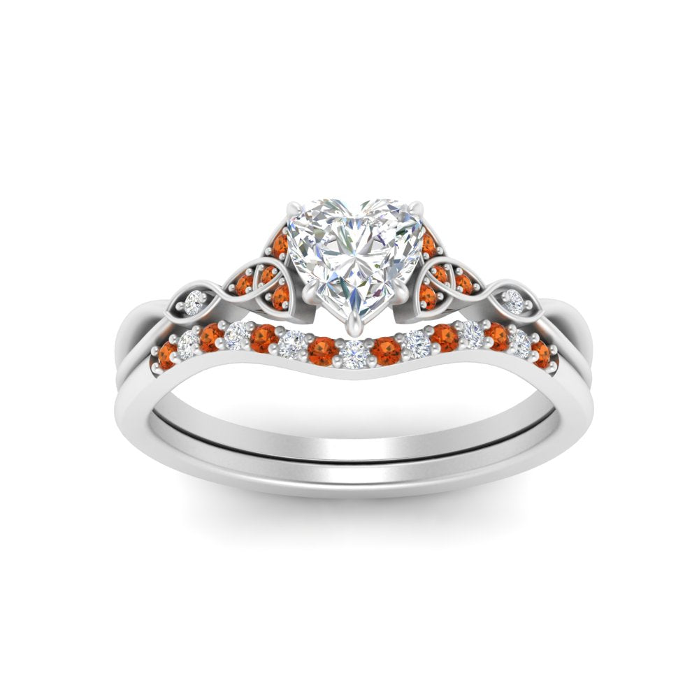 celtic-knot-split-heart-shaped-orange-sapphire-engagement-ring-in-white-gold-FD9609HTGSAOR-NL-WG