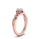 Load image into Gallery viewer, celtic-knot-split-heart-shaped-pink-sapphire-engagement-ring-in-rose-gold-FD9609HTGSADRPI-NL-RG
