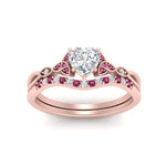 Load image into Gallery viewer, celtic-knot-split-heart-shaped-pink-sapphire-engagement-ring-in-rose-gold-FD9609HTGSADRPI-NL-RG
