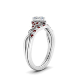 Load image into Gallery viewer, celtic-knot-split-heart-shaped-ruby-engagement-ring-in-white-gold-FD9609HTGRUDR-NL-WG
