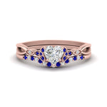 Load image into Gallery viewer, celtic-knot-split-heart-shaped-sapphire-engagement-ring-in-rose-gold-FD9609HTGSABL-NL-RG
