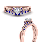 Load image into Gallery viewer, celtic-knot-split-heart-shaped-sapphire-engagement-ring-in-rose-gold-FD9609HTGSABL-NL-RG
