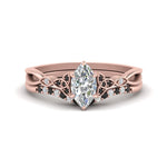 Load image into Gallery viewer, celtic-knot-split-marquise-cut-black-diamond-engagement-ring-in-rose-gold-FD9609MQGBLACK-NL-RG
