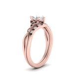 Load image into Gallery viewer, celtic-knot-split-marquise-cut-black-diamond-engagement-ring-in-rose-gold-FD9609MQGBLACK-NL-RG
