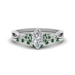 Load image into Gallery viewer, celtic-knot-split-marquise-cut-emerald-engagement-ring-in-white-gold-FD9609MQGEMGR-NL-WG