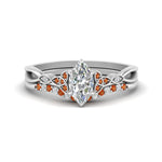 Load image into Gallery viewer, celtic-knot-split-marquise-cut-orange-sapphire-engagement-ring-in-white-gold-FD9609MQGSAOR-NL-WG
