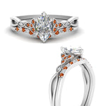 Load image into Gallery viewer, celtic-knot-split-marquise-cut-orange-sapphire-engagement-ring-in-white-gold-FD9609MQGSAOR-NL-WG
