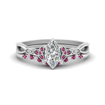 Load image into Gallery viewer, celtic-knot-split-marquise-cut-pink-sapphire-engagement-ring-in-white-gold-FD9609MQGSADRPI-NL-WG
