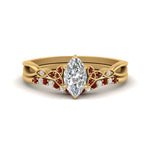 Load image into Gallery viewer, celtic-knot-split-marquise-cut-ruby-engagement-ring-in-yellow-gold-FD9609MQGRUDR-NL-YG
