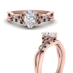 Load image into Gallery viewer, celtic-knot-split-oval-shaped-black-diamond-engagement-ring-in-rose-gold-FD9609OVGBLACK-NL-RG
