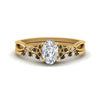 Load image into Gallery viewer, celtic-knot-split-oval-shaped-black-diamond-engagement-ring-in-yellow-gold-FD9609OVGBLACK-NL-YG