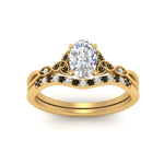 Load image into Gallery viewer, celtic-knot-split-oval-shaped-black-diamond-engagement-ring-in-yellow-gold-FD9609OVGBLACK-NL-YG
