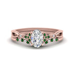 Load image into Gallery viewer, celtic-knot-split-oval-shaped-emerald-engagement-ring-in-rose-gold-FD9609OVGEMGR-NL-RG
