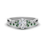 Load image into Gallery viewer, celtic-knot-split-oval-shaped-emerald-engagement-ring-in-white-gold-FD9609OVGEMGR-NL-WG
