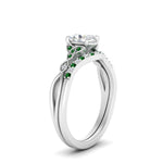 Load image into Gallery viewer, celtic-knot-split-oval-shaped-emerald-engagement-ring-in-white-gold-FD9609OVGEMGR-NL-WG
