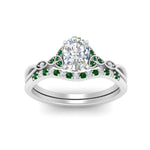 Load image into Gallery viewer, celtic-knot-split-oval-shaped-emerald-engagement-ring-in-white-gold-FD9609OVGEMGR-NL-WG
