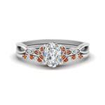 Load image into Gallery viewer, celtic-knot-split-oval-shaped-orange-sapphire-engagement-ring-in-white-gold-FD9609OVGSAOR-NL-WG
