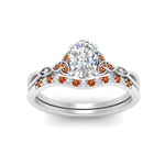 Load image into Gallery viewer, celtic-knot-split-oval-shaped-orange-sapphire-engagement-ring-in-white-gold-FD9609OVGSAOR-NL-WG
