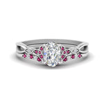 Load image into Gallery viewer, celtic-knot-split-oval-shaped-pink-sapphire-engagement-ring-in-white-gold-FD9609OVGSADRPI-NL-WG
